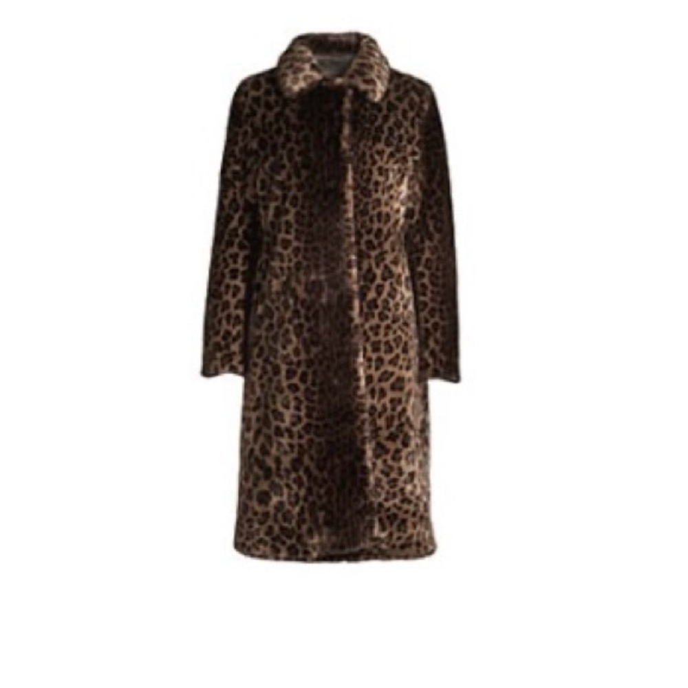 Donna Karan fabulous faux leopard coat
